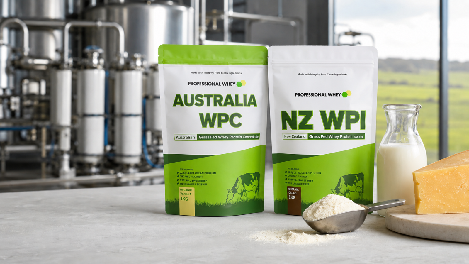 Professional Whey Australian WPC and New Zealand WPI protein powders